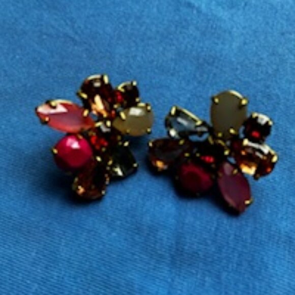 J.Crew Floral Crystal assorted colors post earrings - Picture 5 of 7